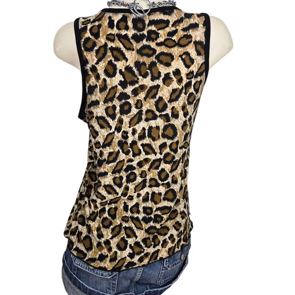 Colada Tank Top Sz M Stretch Leopard Cheetah Animal Print Coquette Y2K Goth - Picture 2 of 5